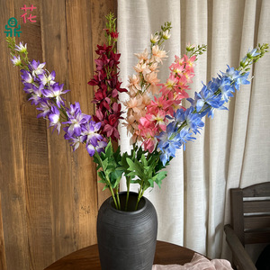 Fleurs artificielles en soie, lys et violette, tige unique, couleurs mélangées, pour décoration de mariage - Product Image 1