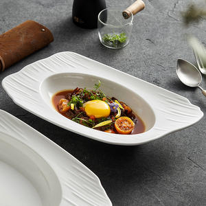 Plato de Sopa Estilo Occidental, Apto para Microondas, Esmaltado, para el Hogar, Novedad <span class=keywords><strong>2022</strong></span>, Plato Hondo, Sensación de Alta Gama, Plato para Pasta, Plato Blanco para Bistec - Product Image 2