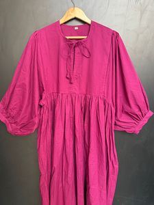 Vestido largo elegante de algodón para mujer, para uso casual, oficina, vestido cómodo para el día a día, disponible para la venta desde India. - Product Image 2