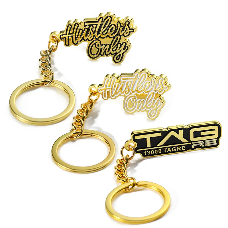 New Arrival 3D Letter Company Brand Keychain Custom Zinc Alloy Iron Metal Key Ring Gold Hard Soft Enamel Key Chains Wholesale