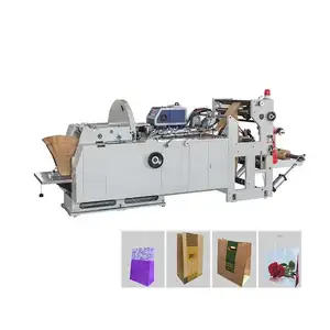 Il marchio Tiamyue produce sacchetti di carta artigianali/kraft food flat satchel paper bag making machine con manico