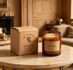 Wholesales Brown Amber Glass Jar Scented Candle Home Luxury <b>Decor</b> Scented Candle With Aluminum <b>Lid</b> - Product Image 4