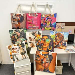 Sac fourre-tout pour femme Sac à main en toile Sac fourre-tout écologique imprimé personnalisé Logo personnalisé Sac fourre-tout en toile de qualité supérieure pour femme - Product Image 2