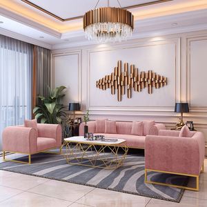 Set <span class=keywords><strong>Sofa</strong></span> Besi Studio Gaya Nordic, Mebel Ruang Tamu Toko Pakaian Salon Kecantikan Breeze Ringan <span class=keywords><strong>Sofa</strong></span> Bagian Mewah - Product Image 6