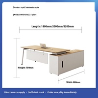 Escritorio ejecutivo moderno y simple para muebles de Gerente de supervisor de escritorio de Jefe de Oficina de una sola persona