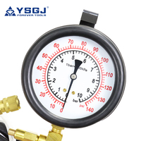 Manomètre de luxe TU-443 pour injection de carburant, testeur de pression de combustion d'huile, jauge, kit de test moteur, système complet 0-140 psi
