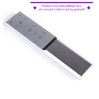 Nouvelle télécommande RF 2,4 GHz en aluminium avec fonction de recherche vocale, code d'apprentissage et portée de 10 m pour maison connectée et téléviseur