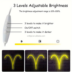 Design all'ingrosso personalizzato gratuito a Led costellazione modello di <span class=keywords><strong>segno</strong></span> al Neon logo Aries luce decorazione al Neon - Product Image 4