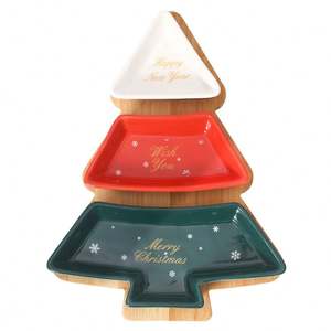 Christmas Tree-Shaped Snack <strong>Tray</strong> - for Living Room <strong>Candy</strong>, Nuts &amp; Kitchen Breakfast Tableware - Product Image 1