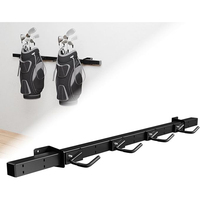 Support mural robuste JH-Mech noir, capacité 350 lb avec 45 points de fixation °   Crochets inclinables à espacement réglable en acier au carbone pour sac de golf