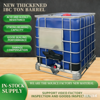 Bacs IBC en plastique de qualité alimentaire carrés de 1000 L |   Doublure intérieure toute neuve, structure en fer, bleu/noir