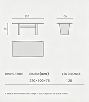 Table de salle à manger en bois massif avec pieds courbes, bord biseauté en noyer, grande table de conférence à joints mortaise et tenon