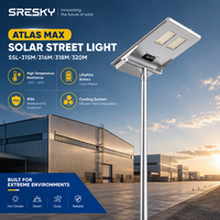 Lampe solaire haute puissance SRESKY 100W 140W 160W 200W, éclairage de rue LED extérieur, solaire, IP66, étanche, avec batterie Lifepo4