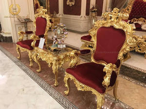 फ्रेंच शाही रेट्रो फर्नीचर कमरे में रहने वाले सोफे पुराने लाल चमड़े के अनुभागीय सोफे सोने सोफे लक्जरी - Product Image 6