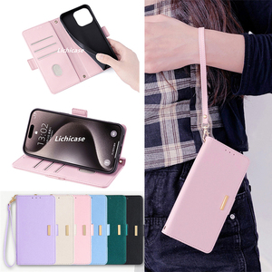 Étui portefeuille à rabat avec boucle magnétique Lichicase pour Realme 15 15 Pro GT7 GT <span class=keywords><strong>7T</strong></span>, étui en cuir PU avec cordon, <span class=keywords><strong>coque</strong></span> de téléphone - Product Image 2