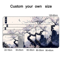 Tapis de clavier de jeu personnalisé avec impression par sublimation, motif fleurs d'anime japonais, base en caoutchouc, multi-tissus, résistant à l'eau, personnalisable