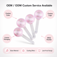 Globes de glace pour le visage, globes rafraîchissants en verre, masseur facial réutilisable, outil de beauté pour les soins de la peau et le spa, logo personnalisé OEM ODM, fourniture d'usine