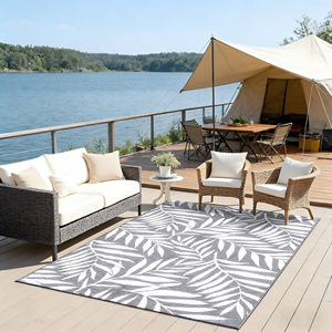 Tapis réversible en PP recyclé tissé pour extérieur, plage, camping-car, patio - Product Image 5