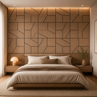 Panneaux muraux acoustiques 3D modernes en MDF PET, revêtement décoratif modulaire pour salon, chambre, hôtel, appartement