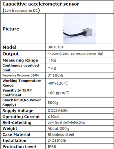 เซ็นเซอร์วัดความเร่งแบบคาปาซิทีฟ 10 กรัม (ความถี่ต่ำถึงกระแสตรง) DR-1010A เซ็นเซอร์วัดความเร่ง DR-1010A DR-1010A - Product Image 4