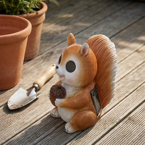 Handmade Resin Crafts Squirrel Statue LED Solar Custom Garden Decorative <b>Umbrella</b> <b>Outdoor</b> Lawn Courtyard Water-Resistant IP44 - Product Image 4