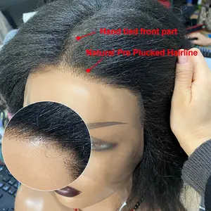 8-30inch Yaki Straight Synthetic Hair Full Lace Wig with BabyHair Ventilated Transparent Lace Wig for Full Lace Braid Wig Making