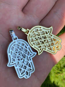 Colgante Hamsa de Hip Hop Personalizado, Plata, Unisex, Joyería Moderna para Fiestas, Venta al por Mayor, Estilo Clásico de Lujo, Colgantes de Moissanita 1.90 - Product Image 3