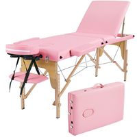 Table de massage facial professionnelle pliable et portable pour salon de beauté, réglable, en bois rose, pour spa et extensions de cils