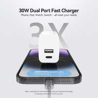 Prise UE d'origine CB LVD EMC 20V 1.5A 9V 3A Chargeur mobile 3 en 1 30W USB Type C Chargeur Android pour iPhone Téléphone Samsung
