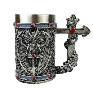 Nuova Tazza Drago Volante in Acciaio Inox Bafengte per Whisky Birra Caffè Festa Bar Tazze da Birra in Resina a Forma di Croce - Product Image 4