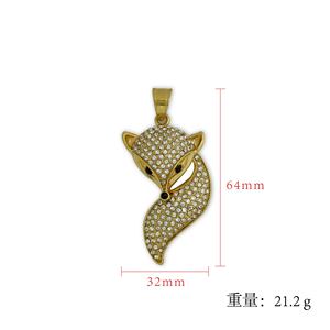 <strong>Necklace</strong> Chain Stainless Steel <strong>Fox</strong> Pendant Full Diamond Women <strong>Necklace</strong> Stainless Steel Stainless Steel Gold Plated <strong>Necklace</strong> - Product Image 6