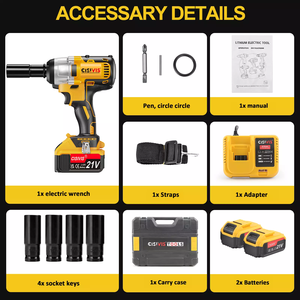 OEM/ODM Profissional Tipo De Ferramenta De Poder De Alto Torque 280N.m Wrench Power Cordless <span class=keywords><strong>Impact</strong></span> Wrench Power Tool Set - Product Image 6