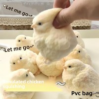 Jouet Squishy Poussin en Silicone Souple et Moelleux - Design Jaune Super Mignon Simulé, Jouet Anti-Stress à Presser pour Enfants, Vendu Individuellement