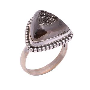 แหวนเงินดรูซี่เงินโบราณ925ทำมือเครื่องประดับแฟชั่นสำหรับผู้หญิงสำหรับงานแต่งงาน - Product Image 1