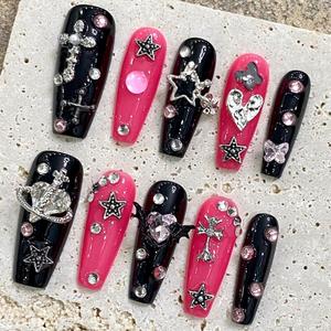 <span class=keywords><strong>Uñas</strong></span> <span class=keywords><strong>de</strong></span> prensa <span class=keywords><strong>de</strong></span> Gel pintadas a mano <span class=keywords><strong>de</strong></span> alta calidad, 10 Uds., hermoso diseño cuadrado <span class=keywords><strong>de</strong></span> lujo, <span class=keywords><strong>uñas</strong></span> acrílicas <span class=keywords><strong>de</strong></span> prensa <span class=keywords><strong>de</strong></span> alta calidad para dedos - Product Image 1