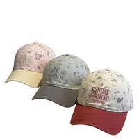 Casquette de baseball brodée en gros, style vintage, à calotte souple, avec motif graphique et lettres, pour femme