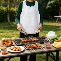 Tablier jetable non tissé résistant à la poussière et aux taches, tablier léger pour la restauration, le spa et les barbecues en plein air