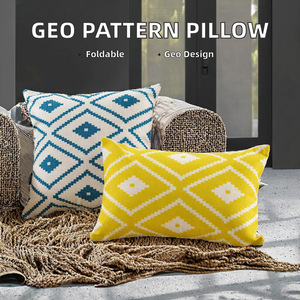 Housse de coussin carrée moderne de haute qualité, motif géométrique avec pompon et gland, pour usage domestique - Product Image 3