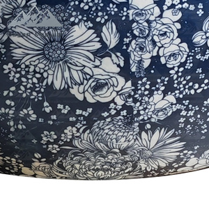 Lavabo rond en céramique Wayon, style chinoiserie traditionnel, bleu et blanc, <span class=keywords><strong>à</strong></span> motifs floraux, pour salles <span class=keywords><strong>de</strong></span> bain modulaires <span class=keywords><strong>de</strong></span> luxe - Product Image 2