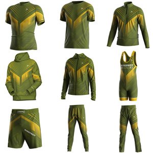 Ensemble de <span class=keywords><strong>lutte</strong></span> 9 en 1, différentes couleurs au choix, <span class=keywords><strong>combinaison</strong></span> et assortiment libres, tissu exquis et costume en tissu pour lutteur professionnel - Product Image 1