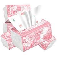 Boîte de mouchoirs en papier doux rose pour la maison, le bureau et l'hôtel