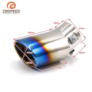 CNSPEED – tuyau d'échappement universel en acier inoxydable, 63mm, bleu, traité thermiquement, tube droit pour mise à niveau de voiture - Product Image 4