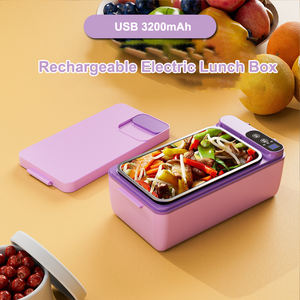 Boîte à lunch portable en acier inoxydable sans eau, auto-chauffante et à vapeur pour employés de bureau, avec fonction de chauffage sans fil - Product Image 2