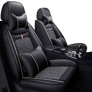 all seasons universal customizable Premium ice silk air permeable leather Car Seat Covers cushion with pillows