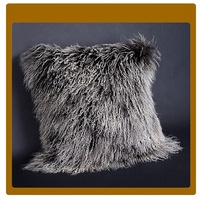 Coussins en fourrure de mouton mongole, housses tibétaines en peau de mouton