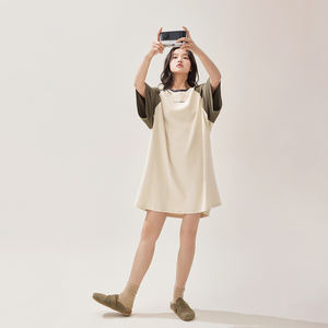 Vestido de noche corto de una pieza de algodón y LICRA de buena calidad, suelto, minimalista, informal, personalizado, para verano - Product Image 4