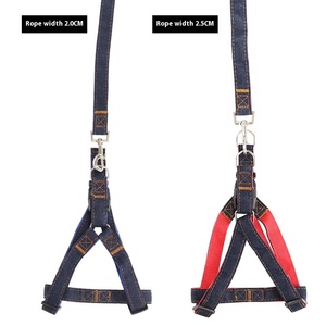 Laisse pour chien en denim, fabrication directe d'usine, rembourrée, tissu épais cousu, bouton classique, résistante à l'usure, corde de traction solide pour chien - Product Image 3