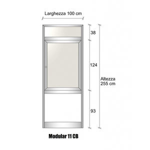 Parete Divisoria Modulare Continua per Esterni in Alluminio e Vetro Opalino con Porta H2550xl1000 mm Marrone RAL 8017 da Italfrom - Product Image 1