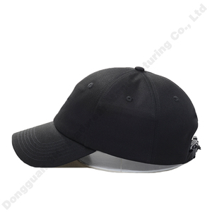 Gorra Deportiva Negra de 6 Paneles Ajustable y Transpirable, con Logotipo Personalizado y Dos Bolsillos Ocultos, Venta al Por Mayor - Product Image 4