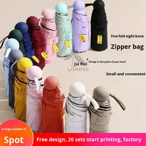 Sombrilla Plegable TR TR-50, Ultracompacta, Ligera y Portátil, con 8 Varillas, Nailon 190T, Protección Solar, Revestimiento Negro - Product Image 4